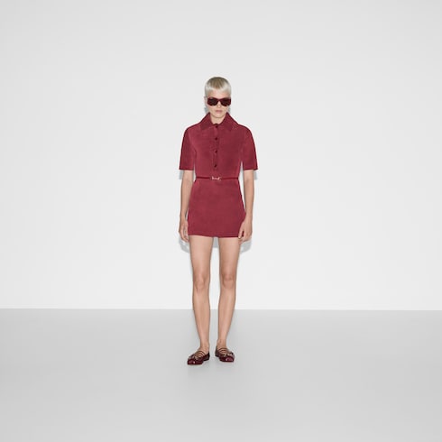 Kleid aus Wildleder mit abnehmbarem Gürtel 