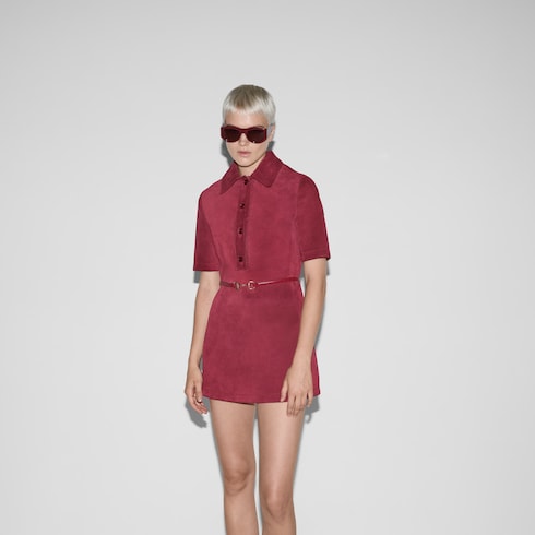 Kleid aus Wildleder mit abnehmbarem Gürtel 
