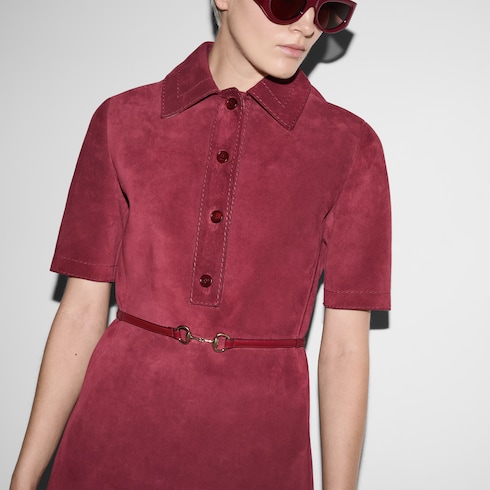 Kleid aus Wildleder mit abnehmbarem Gürtel 