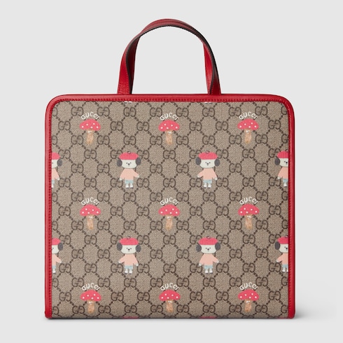 Borsa shopping bambino in tessuto GG stampato