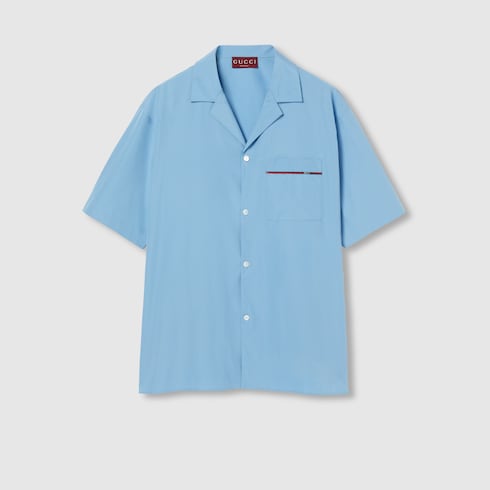 Camicia in cotone dalla vestibilità regolare con Web