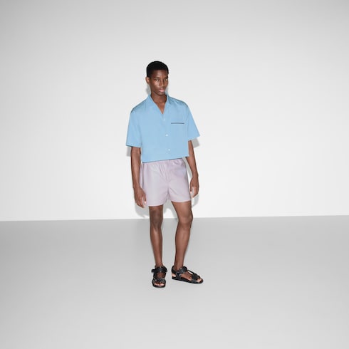 Camicia in cotone dalla vestibilità regolare con Web