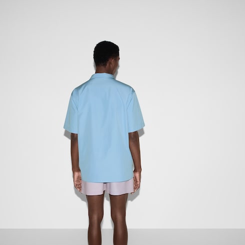 Camicia in cotone dalla vestibilità regolare con Web