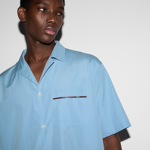 Camicia in cotone dalla vestibilità regolare con Web