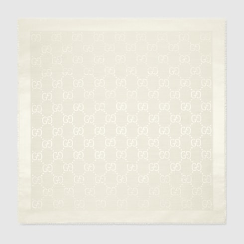 Scialle in lana e seta jacquard con motivo GG
