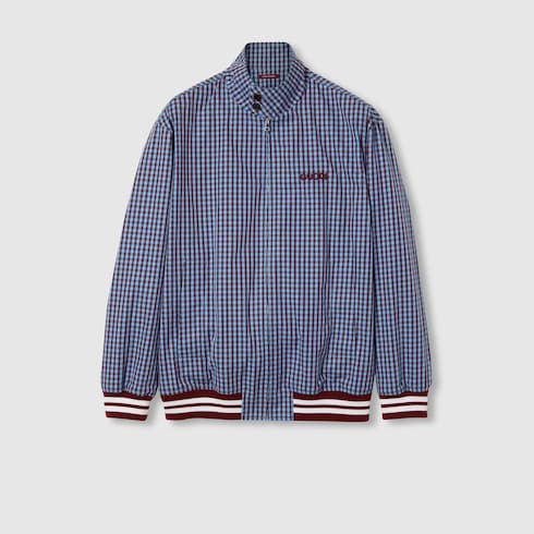 Chaqueta de gingham de algodón con bordado