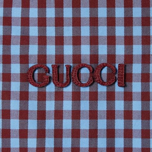 Chaqueta de gingham de algodón con bordado