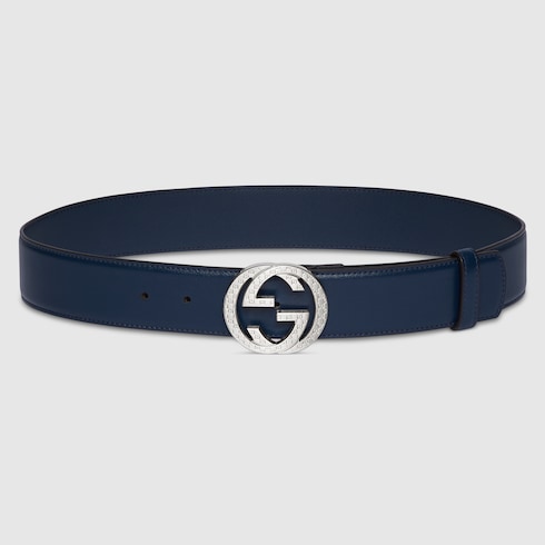 Ceinture avec boucle GG enlacés gravée