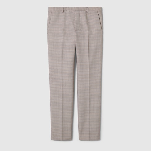Gingham wool pants