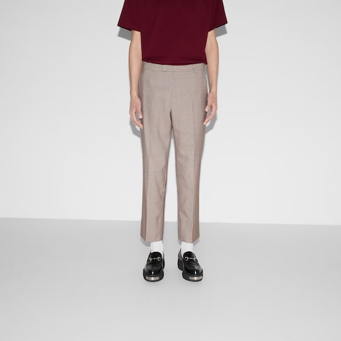 Gingham wool pants