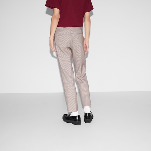 Gingham wool pants