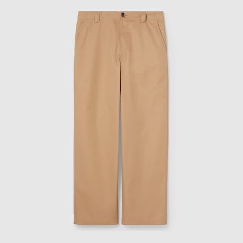 Compact cotton twill pants with Web