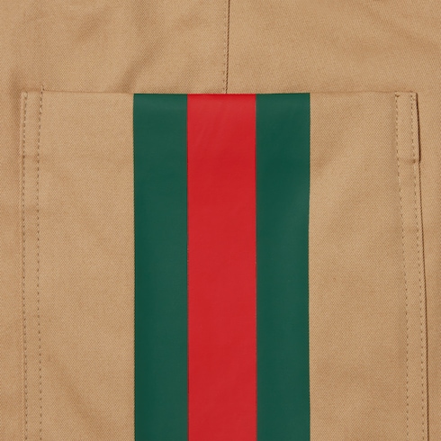 Compact cotton twill pants with Web