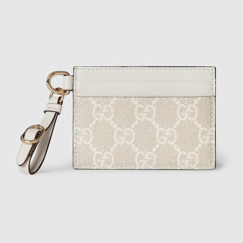 GG Emblem card case with strap