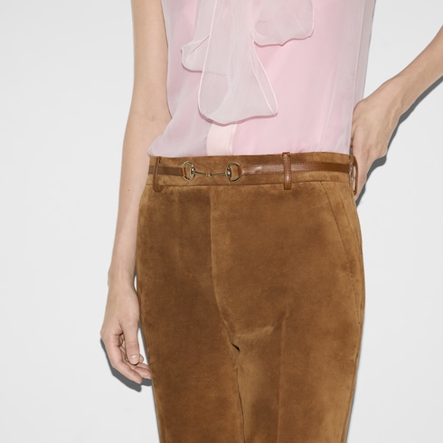 Suede pant with Horsebit