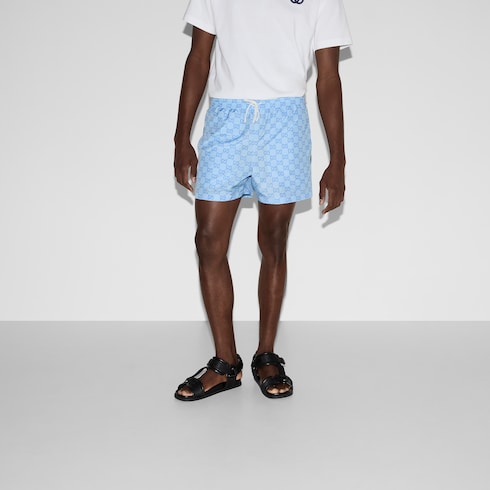 Badeshorts aus technischem Popeline mit Print