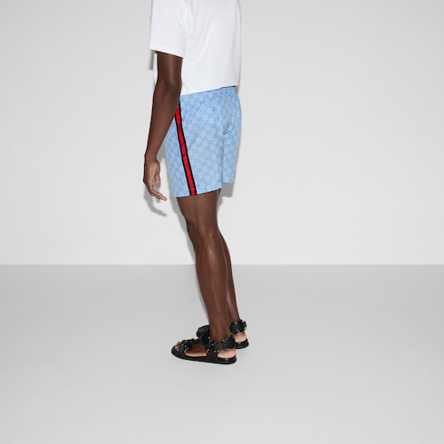 Printed poplin tech swim shorts