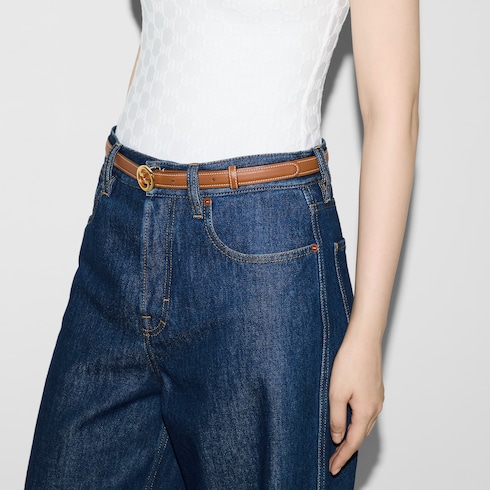 Wide leg denim trousers