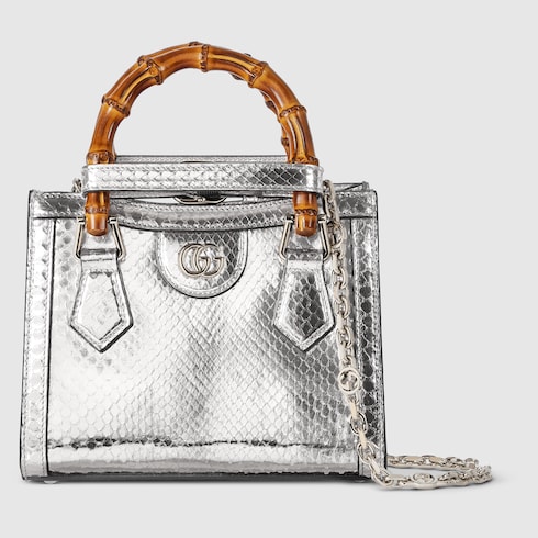 Миниатюрная сумка-тоут Gucci Diana из кожи питона