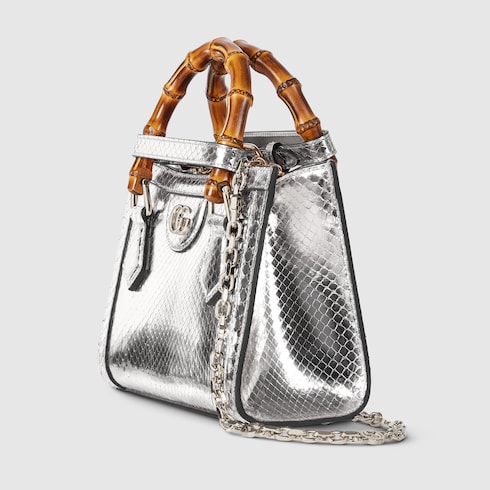 Миниатюрная сумка-тоут Gucci Diana из кожи питона