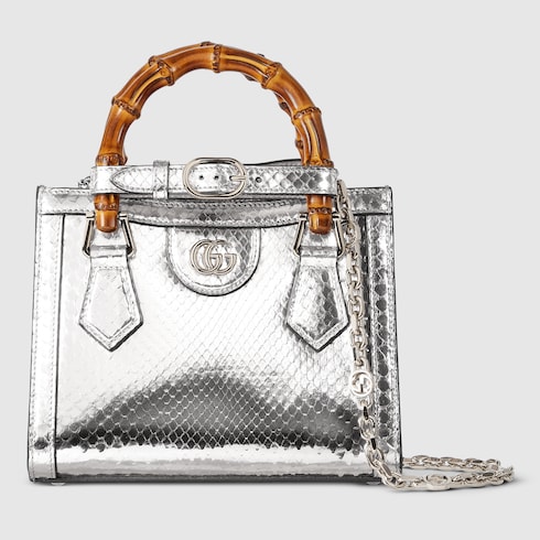 Gucci Diana系列蟒蛇皮革小号托特包