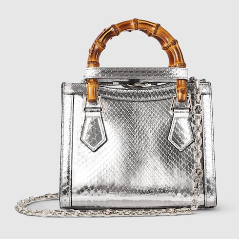Gucci Diana系列蟒蛇皮革小号托特包