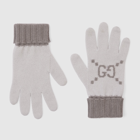 GG cashmere jacquard gloves Detail 2