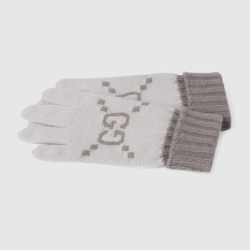 GG cashmere jacquard gloves Detail 2