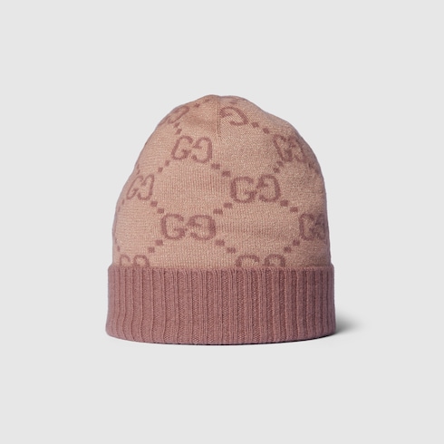 Mütze aus Lamé-Kaschmirjacquard mit GG