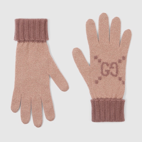 GG cashmere lamé gloves Detail 2