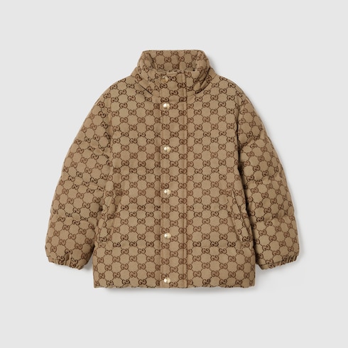 Chaqueta infantil acolchada de lona GG