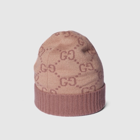 Mütze aus Lamé-Kaschmirjacquard mit GG