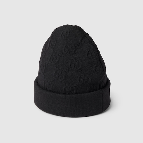 Bonnet en jacquard de laine mélangée GG