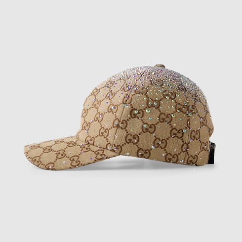 Casquette en toile GG avec cristaux 