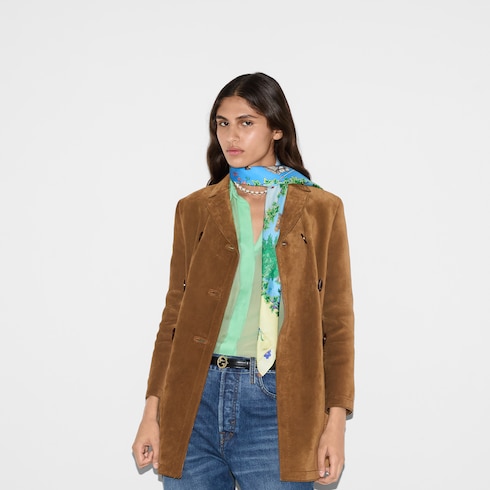 Carré en twill de soie imprimé