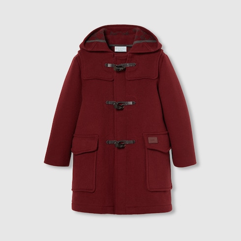 Children's wool coat in red and black | GUCCI® US
