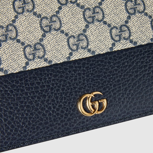 Portefeuille bicolore sur chaîne GG Marmont
