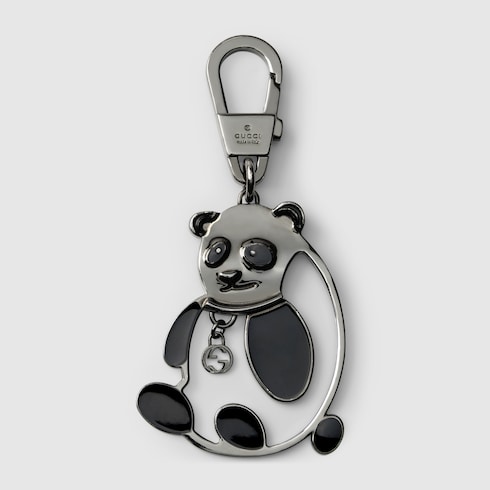 Porte-clés panda avec détail GG enlacés