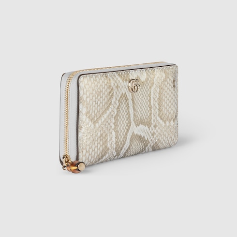 Zip-around python wallet with bamboo