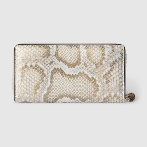 Zip-around python wallet with bamboo