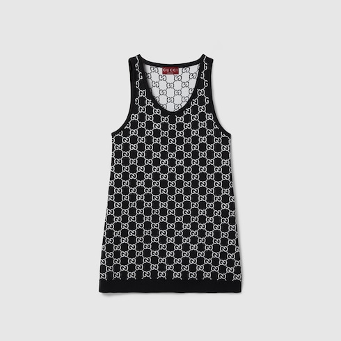 Minivestido de jacquard de lana con GG