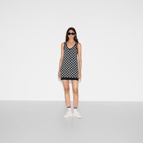 Mini abito in jacquard di lana GG