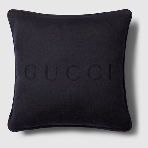 Gucci织带羊毛靠垫