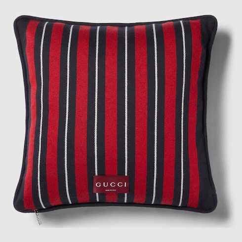 Coussin en laine avec bande Web Gucci