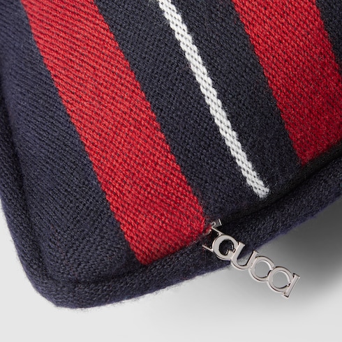 Coussin en laine avec bande Web Gucci
