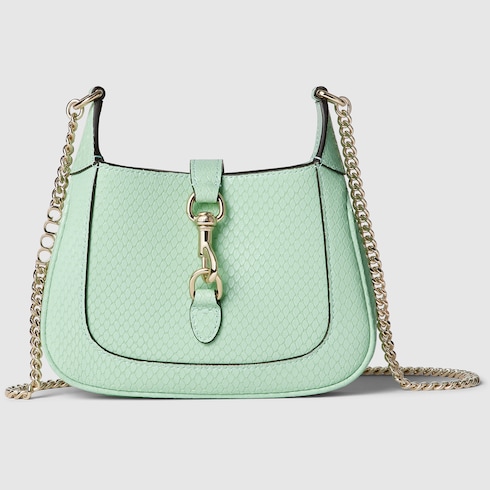 Gucci Jackie Notte系列蟒蛇皮迷你手袋