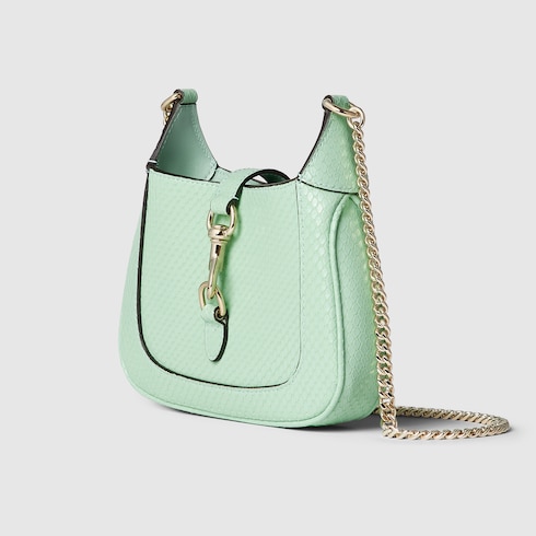 Gucci Jackie Notte系列蟒蛇皮迷你手袋