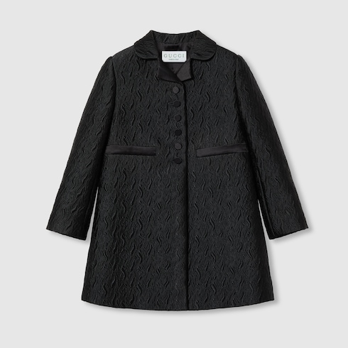 Children s GG cloque fabric coat in Black Ready to wear GUCCI SI