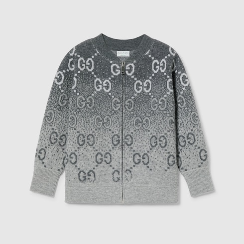 Cardigan pour enfant en jacquard de laine GG