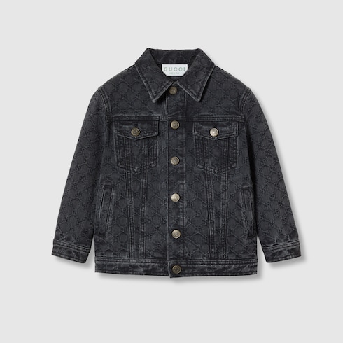 Giacca bambino in denim GG jacquard